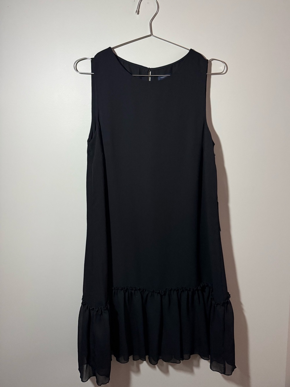 Tommy Hilfiger Black Sleeveless Mini Dress with Ruffle Hem